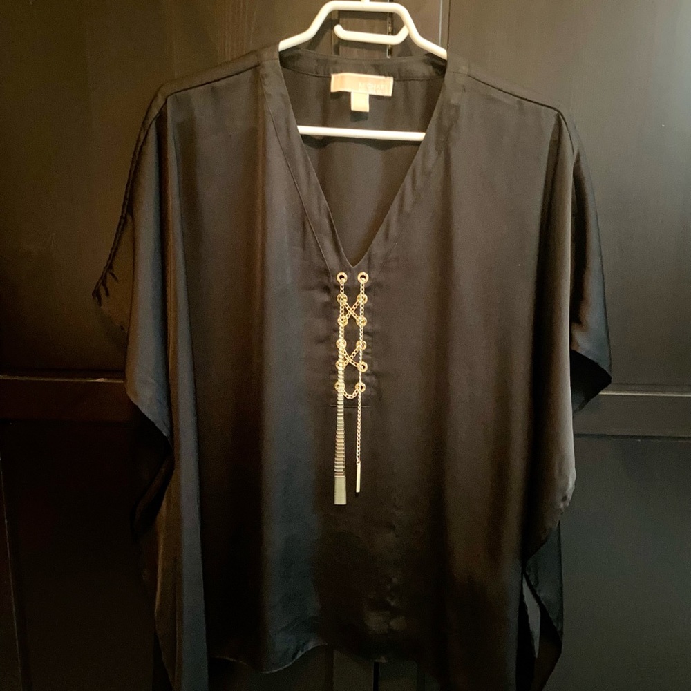 Michael Kors Silk Black Tunic Top-S/M